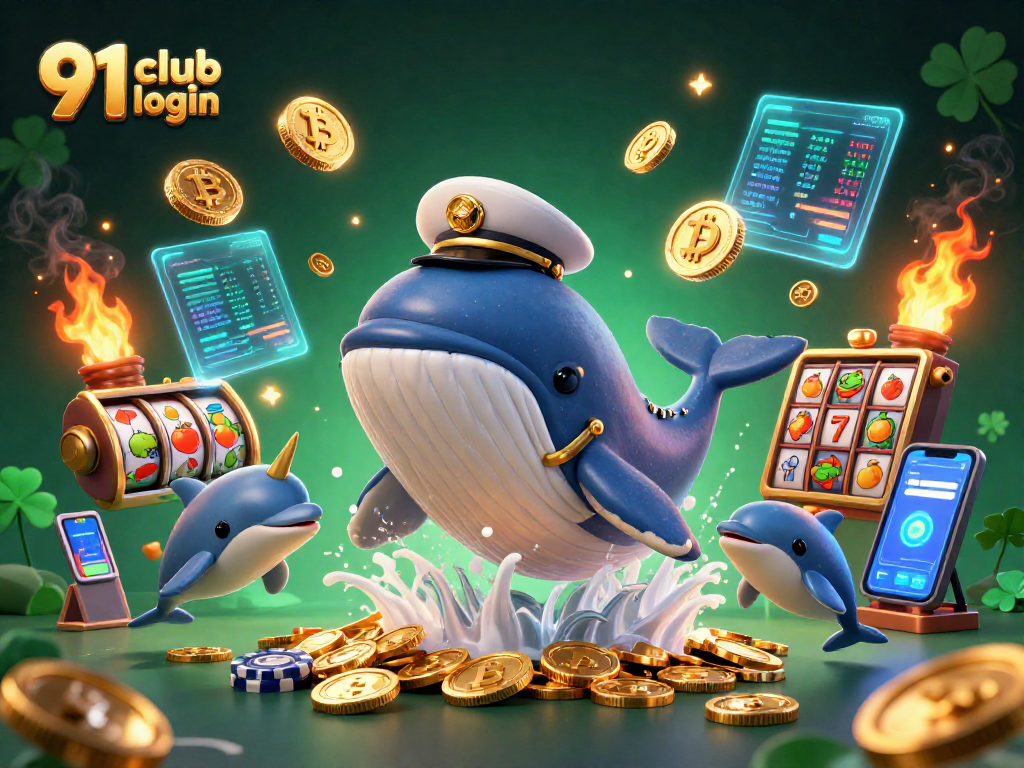 Experience the excitement of gambling with 91 club login and thrilling games featuring massive whale and poker chips.