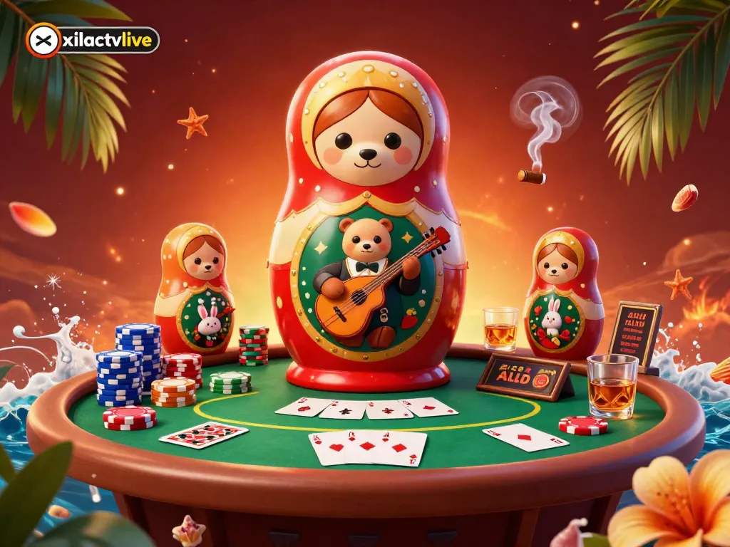 Engage with the exciting atmosphere of xoilactvlive featuring dynamic characters and casino elements in this vibrant illustration.