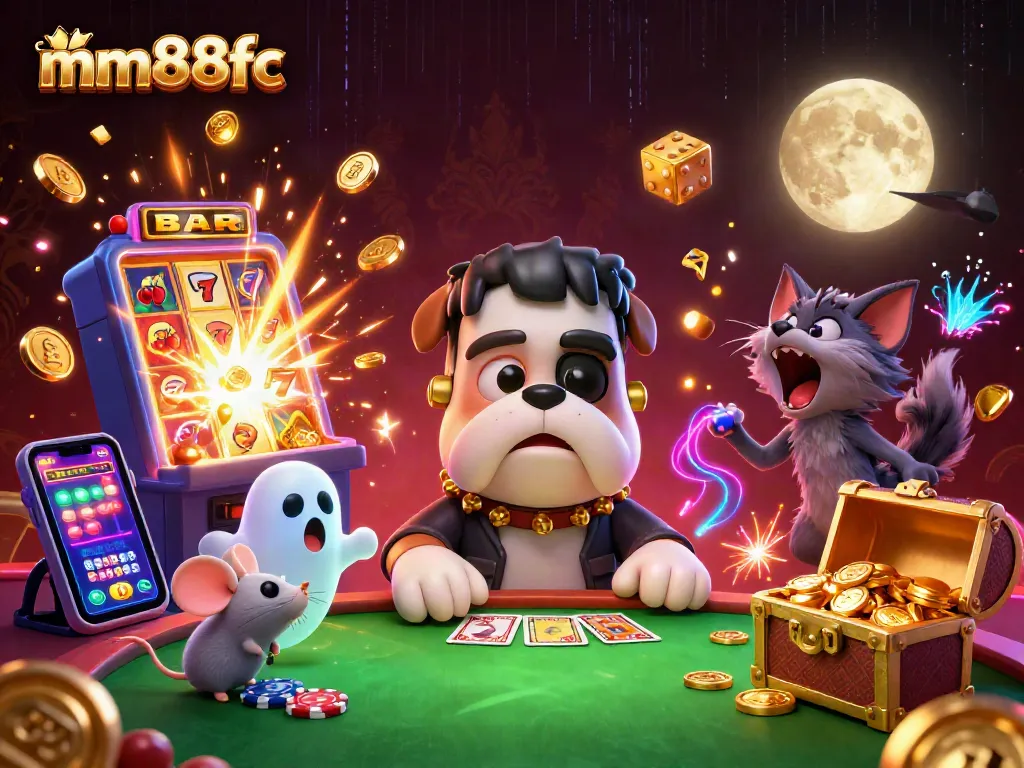 Experience thrilling gameplay with mm88fc in an immersive 3D cartoon casino scene.
