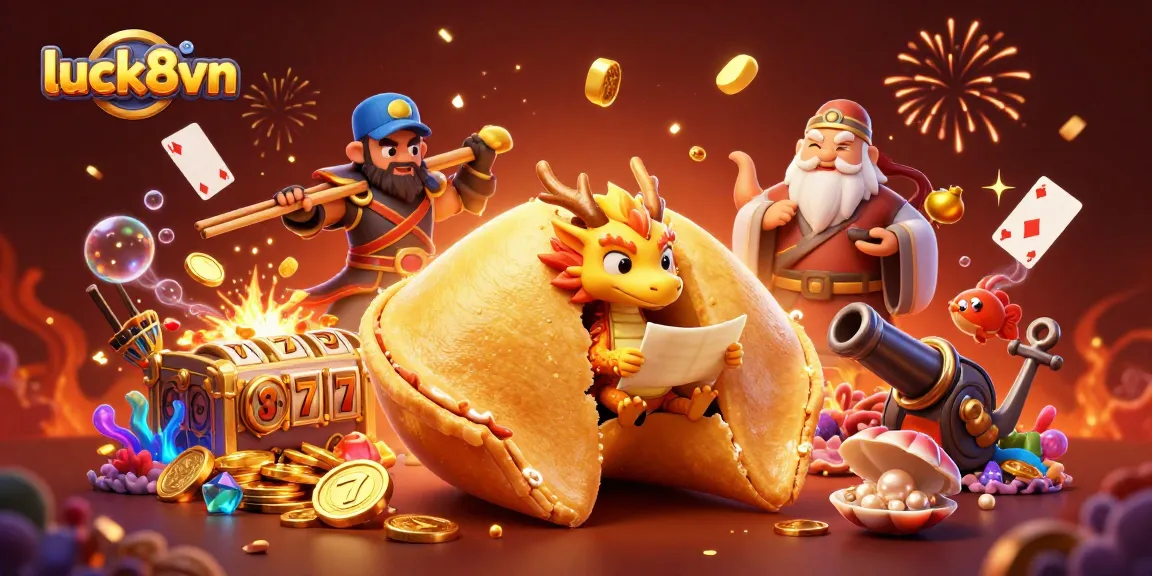 Engage with luck8vn and experience thrilling casino adventures in a vibrant 3D illustration filled with fortune!