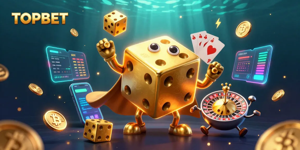 Join the excitement at TOPBET with a vibrant 3D casino illustration showcasing dynamic gaming elements.