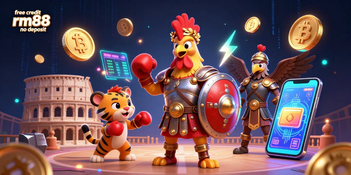 Engage with the vibrant world of free credit rm88 no deposit through this dynamic casino illustration featuring unique characters and elements.