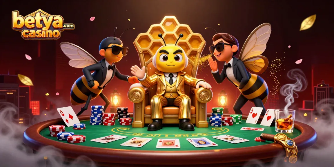 Engaging scene at betya.com casino showcasing exciting poker action and lively characters.